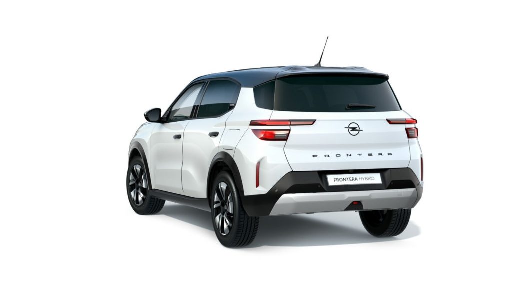 Opel Frontera OV24 od 2025 roku – widok samochodu z tyłu i z boku